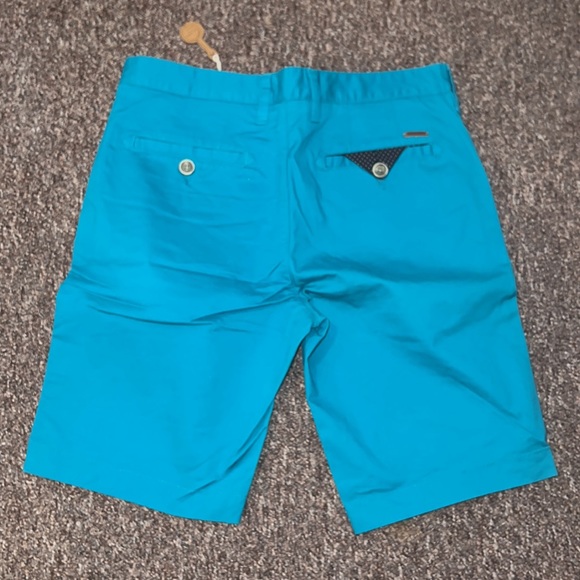 Ted Baker London Shorts Chino Style Slim Fit Seafoam Green Cotton Blend Size 30R - Picture 2 of 4